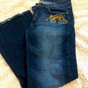 Sweet vibes gold embellished jeans. Size 13